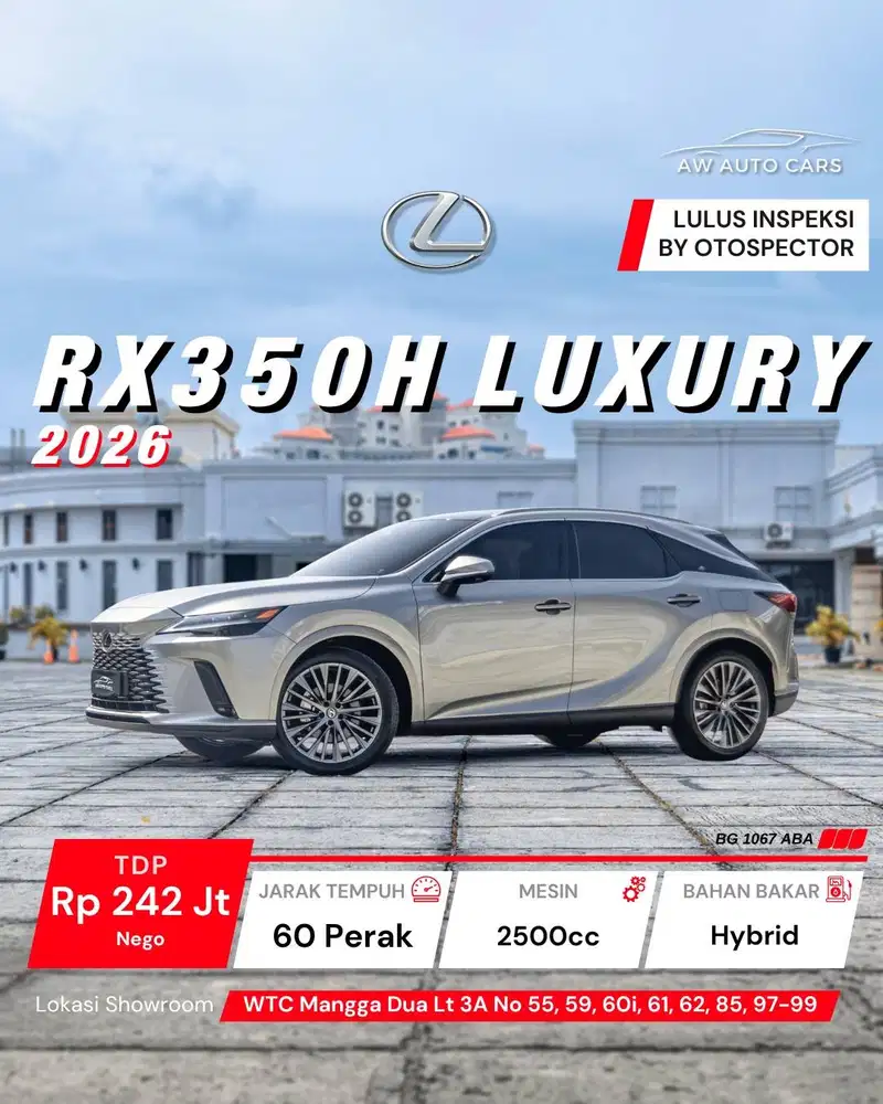 [KM 58 PERAK] Lexus RX350h NIK 2026 RX 350h 2024 RX350 Hybrid 2025