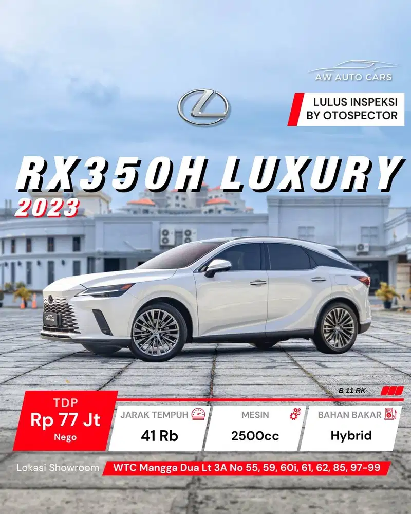 Lexus RX350h NIK 2023 RX 350h 2024 RX350 Hybrid 2025 RX 350 RX450
