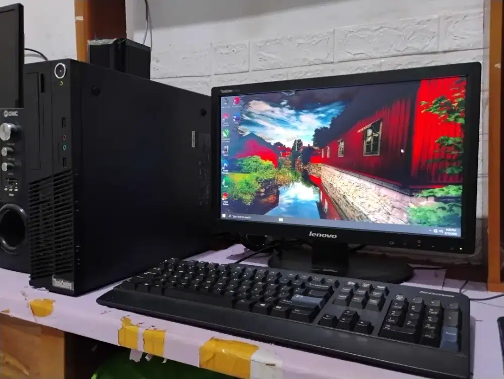 Pc lenovo slim / intel gen4 + ram 8gb + monitor 19inch siap pakai