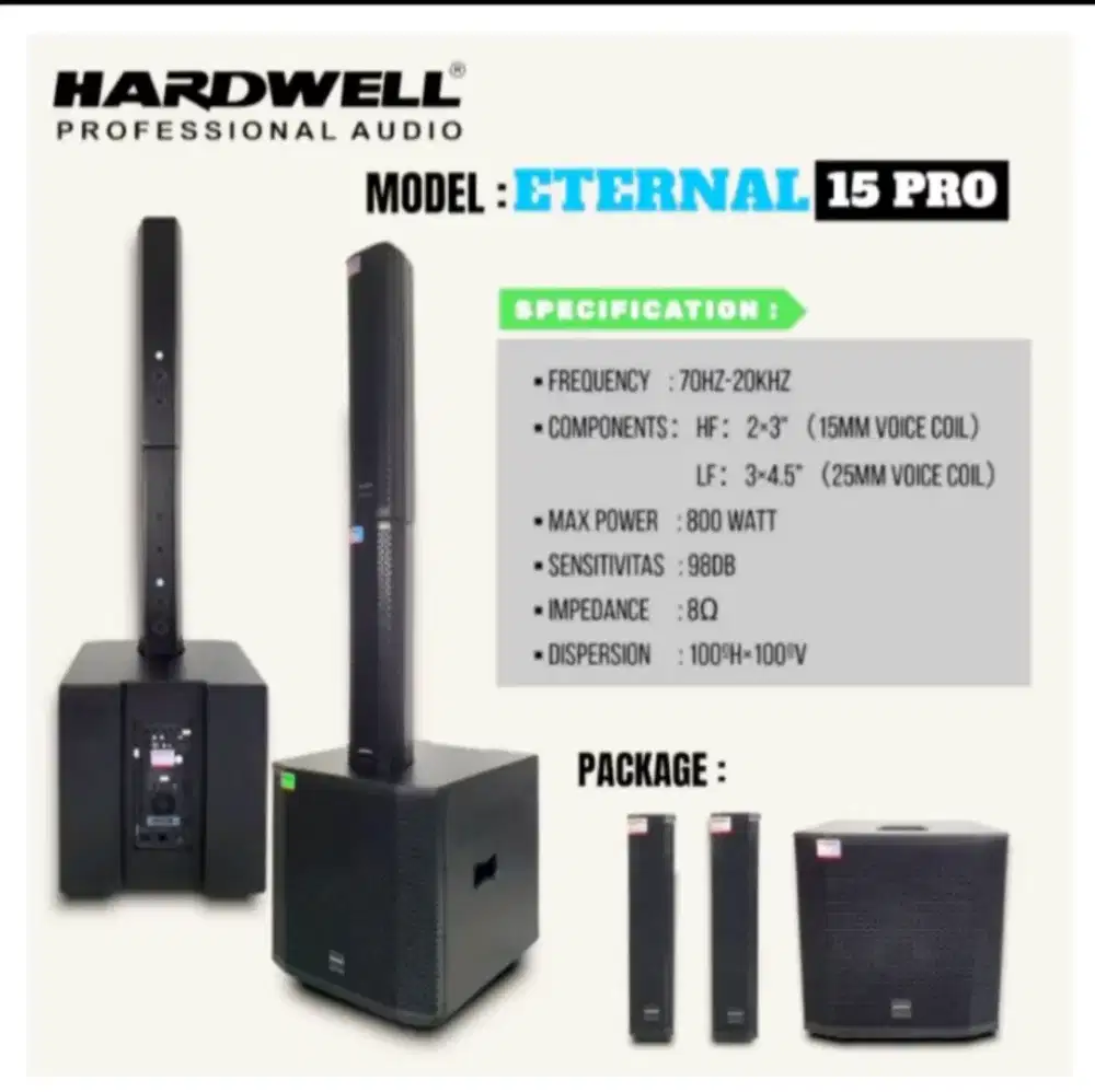 Speaker aktif 15 inch column hardwell eternal 15pro original