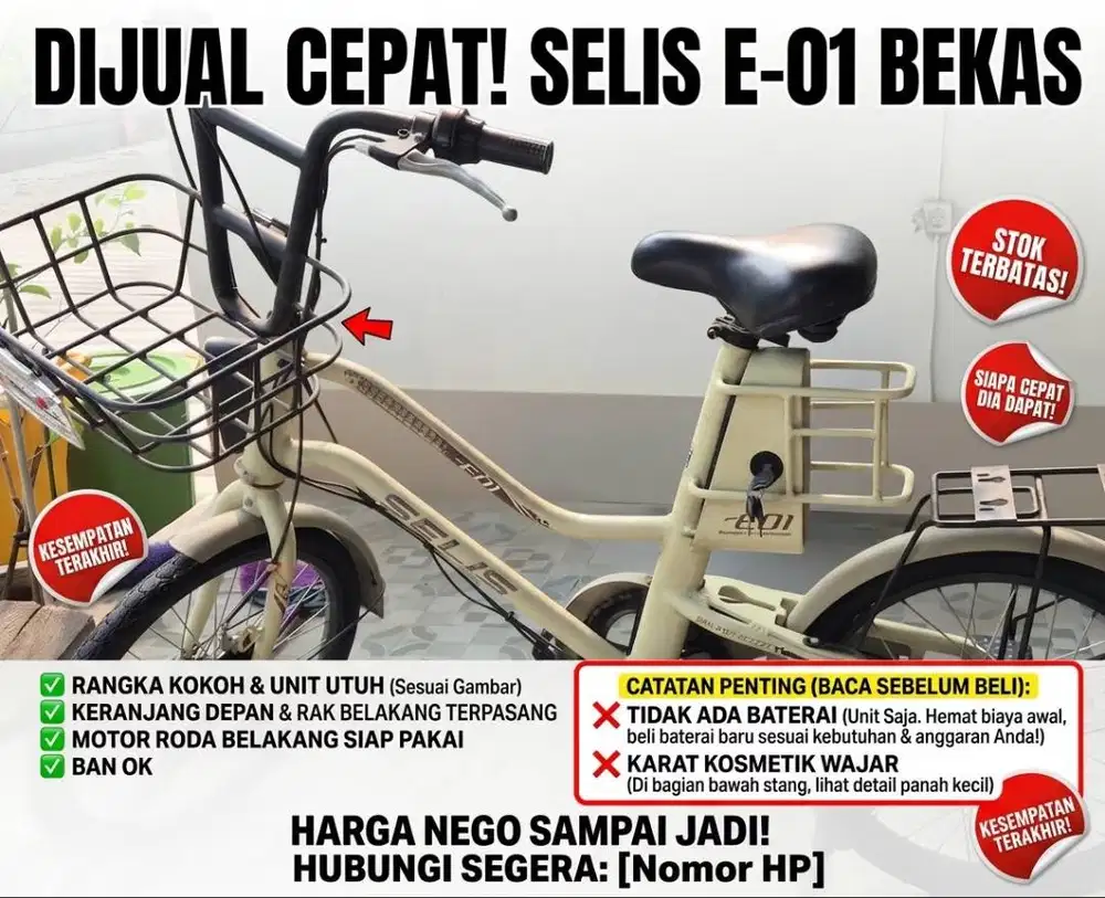 ​ DIJUAL CEPAT: Selis E-01 Klasik