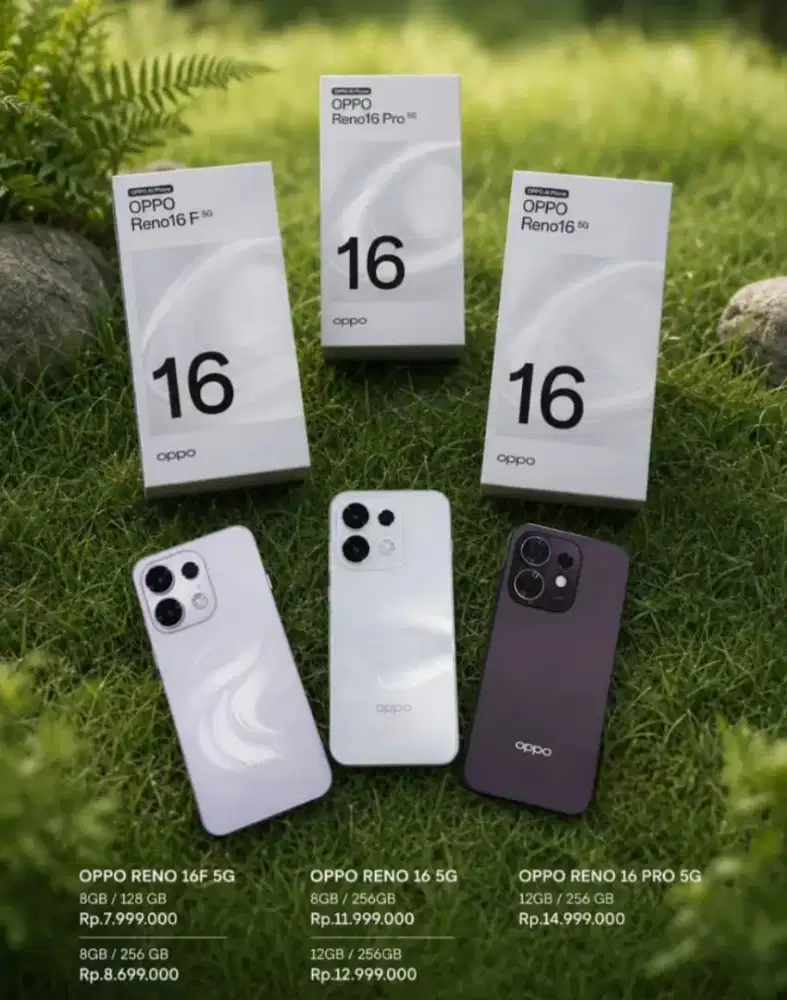 Oppo Reno 16f 8/128 new garansi resmi