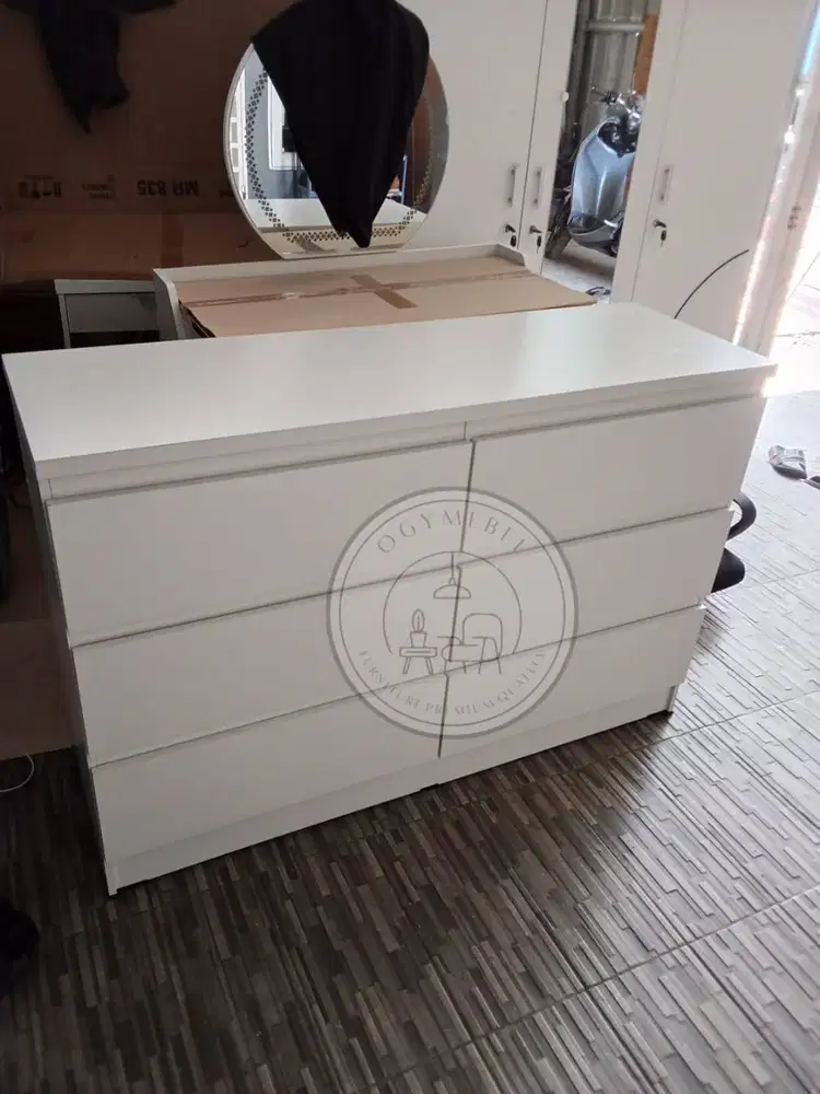 PROMO BUFFET/DRAWER SERBAGUNA 6 LACI PUTIH MINIMALIS SALE TERMURAH