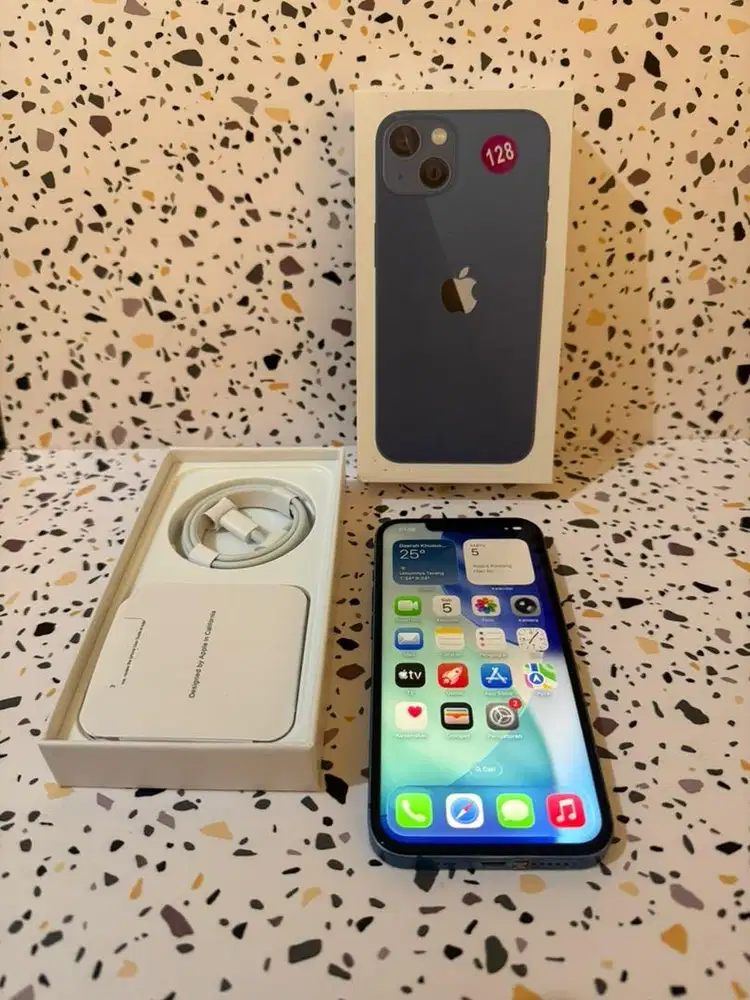 Iphone 13/128 Biru Minus tipis fullset