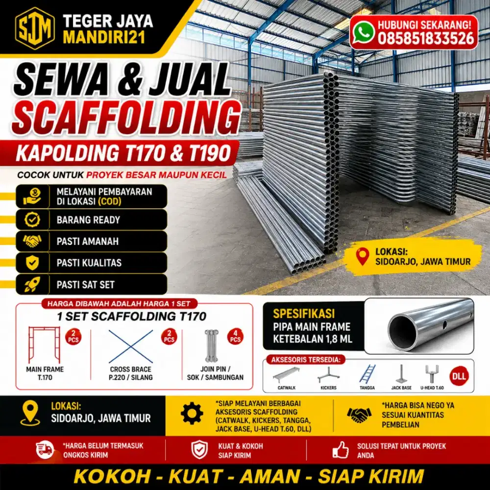 JUAL SCAFFOLDING PIPA TUBULAR GALVANIS BEKISTING TIEROT WINGNUT UHEAD
