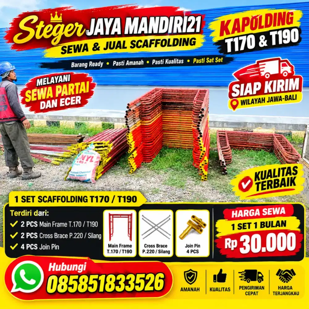 JUAL SCAFFOLDING BEKISTING PIPA TUBULAR GALVANIS TIEROT WINGNUT UHEAD