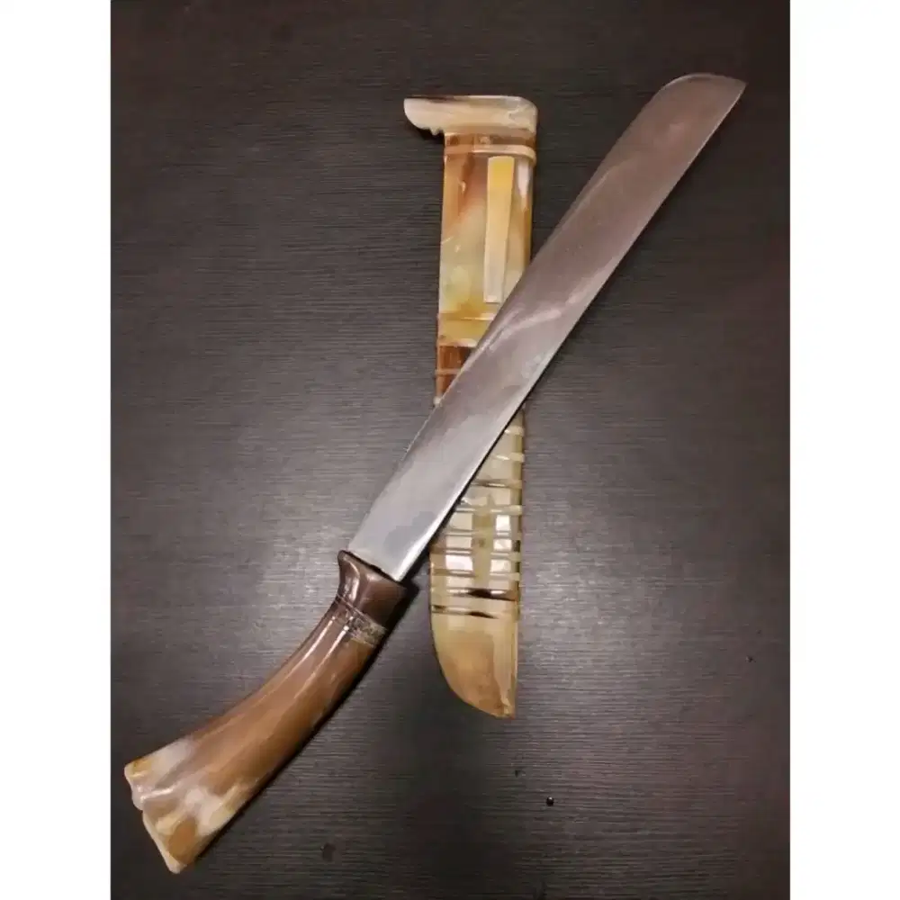 Jual Golok Tebas / Sembelih Bahan Baja Sarung Tanduk Kerbau Bule Murah