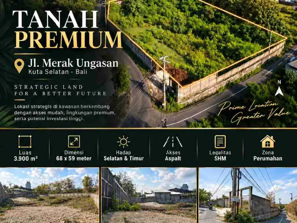 Tanah Premium Jl Merak Ungasan 10 menit ke Pantai