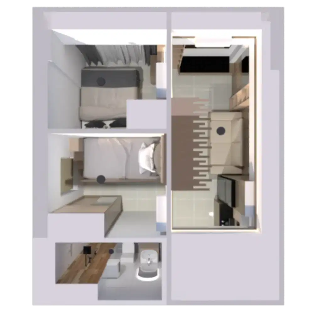 Jasa Desain interior fully furnished apartemen the springlake view