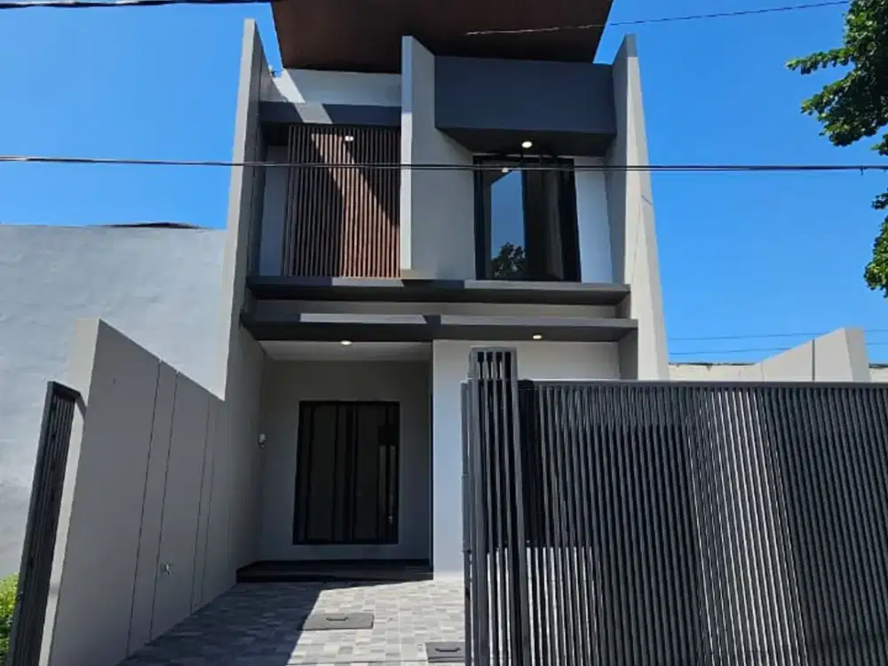 EMA432 DIJUAL RUMAH MINIMALIS BARU 2 LT STRATEGIS ROW LEBAR DI MANYAR SURABAYA