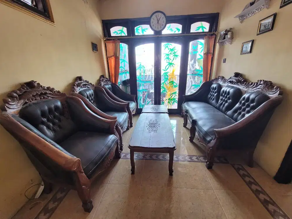 DIJUAL SOFA RUANG TAMU KAYU JATI KONDISI BAGUS ‼