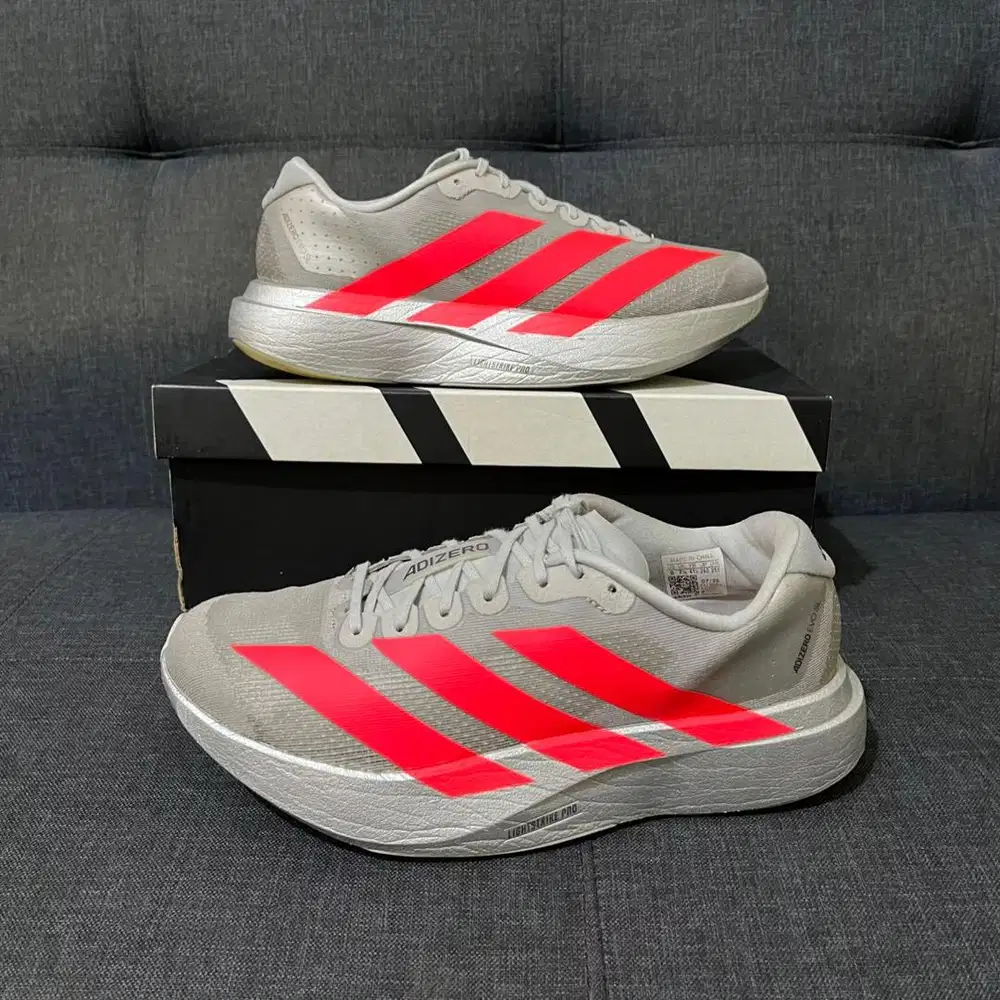 Sepatu Running Adidas Adizero EVO SL Silver Lucred Size 41 1/3