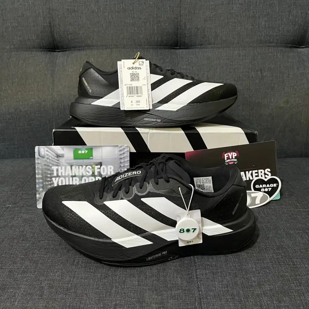 Sepatu Running Adidas Adizero EVO SL Black Size 42 Second Original