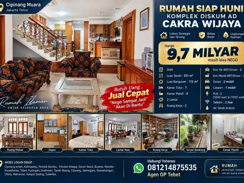 Rumah siap huni Komplek Diskum AD Cakra Wijaya