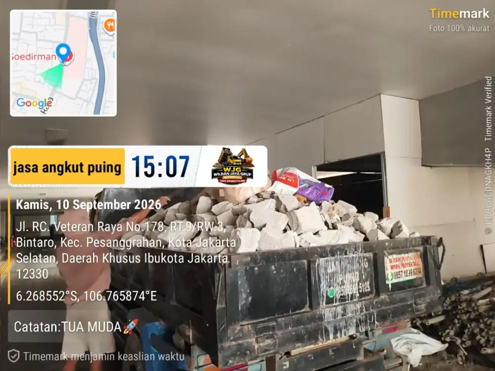 Jasa buang puing dan angkutan sampah