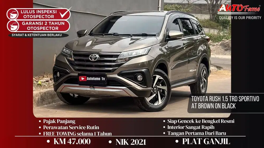 KM47RB Toyota Rush 1.5 TRD Sportivo AT Brown On Black Tgn 1 Dr Br NIK