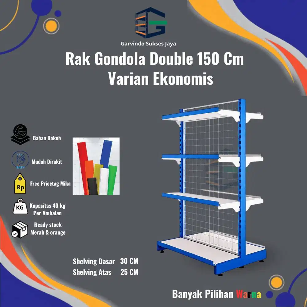 RAK GONDOLA EKONOMIS DOUBLE STARTER T150