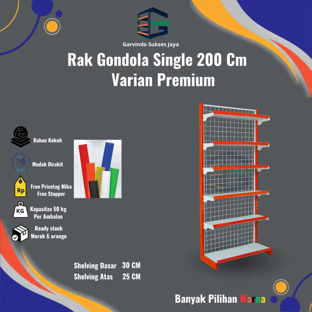 RAK MINIMARKET 200CM MURAH LANGSUNG PABRIK ( SINGLE JOIN)