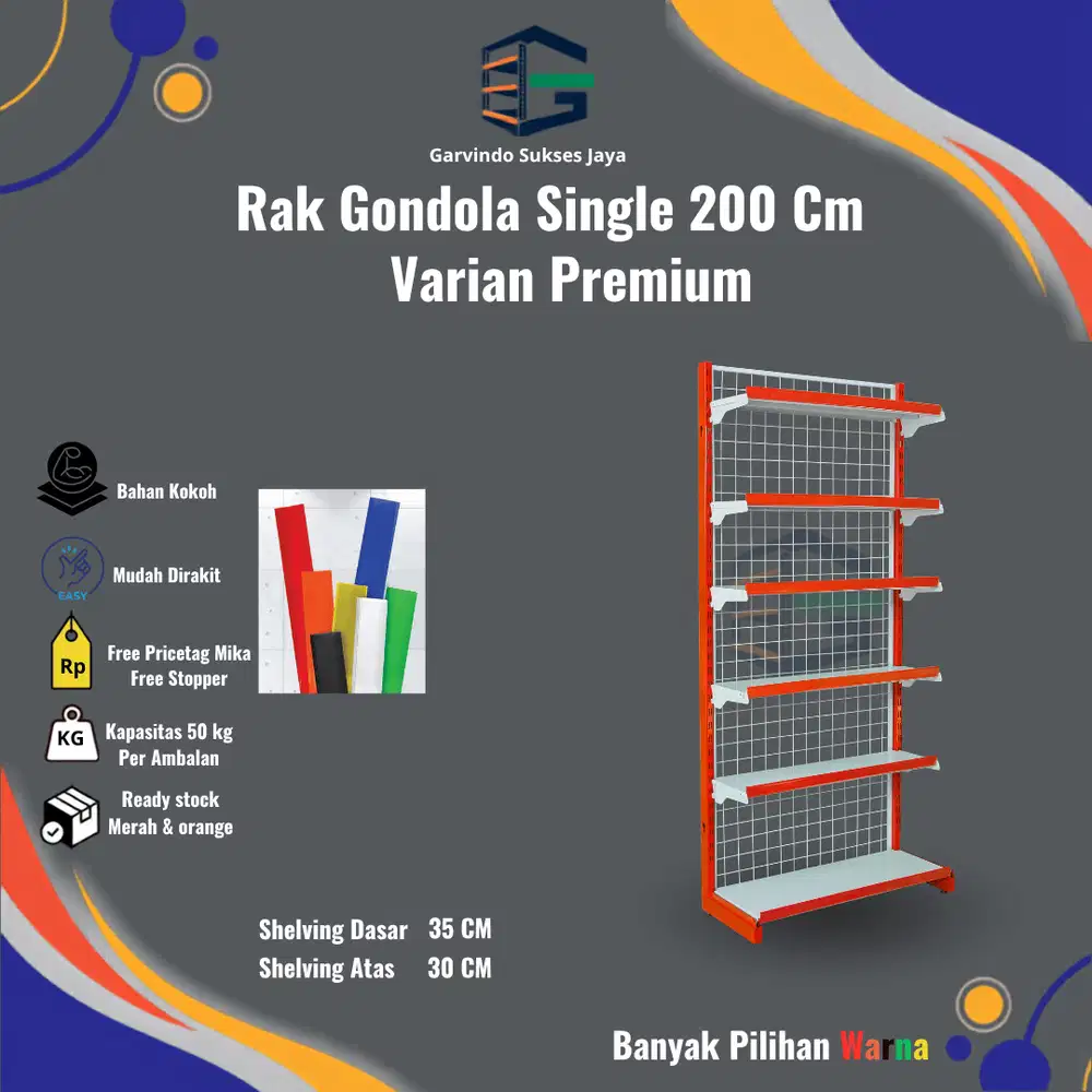 Rak Minimarket Single 200 cm (Starter) TEBAL PREMIUM