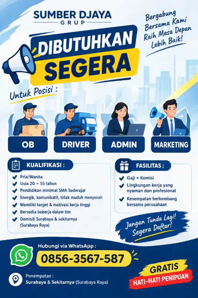 Lowongan kerja Usia 19 - 50 th
