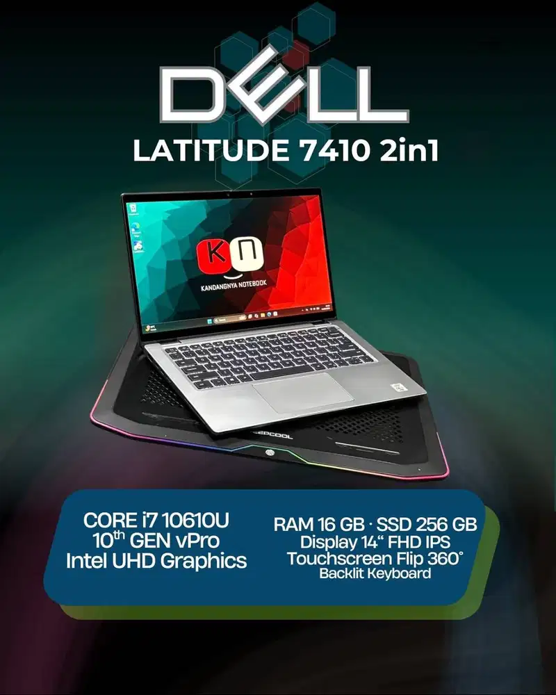 Dell Latitude 7410 2in1 Core i7 10610U RAM 16GB 256GB Layar Touch