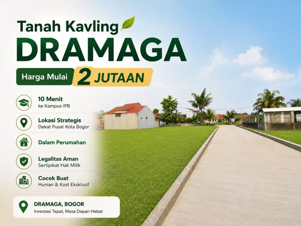 Kavling Murah 2 Jt-an, 10 Menit Kampus IPB, SHM Sudah Pecah Unit