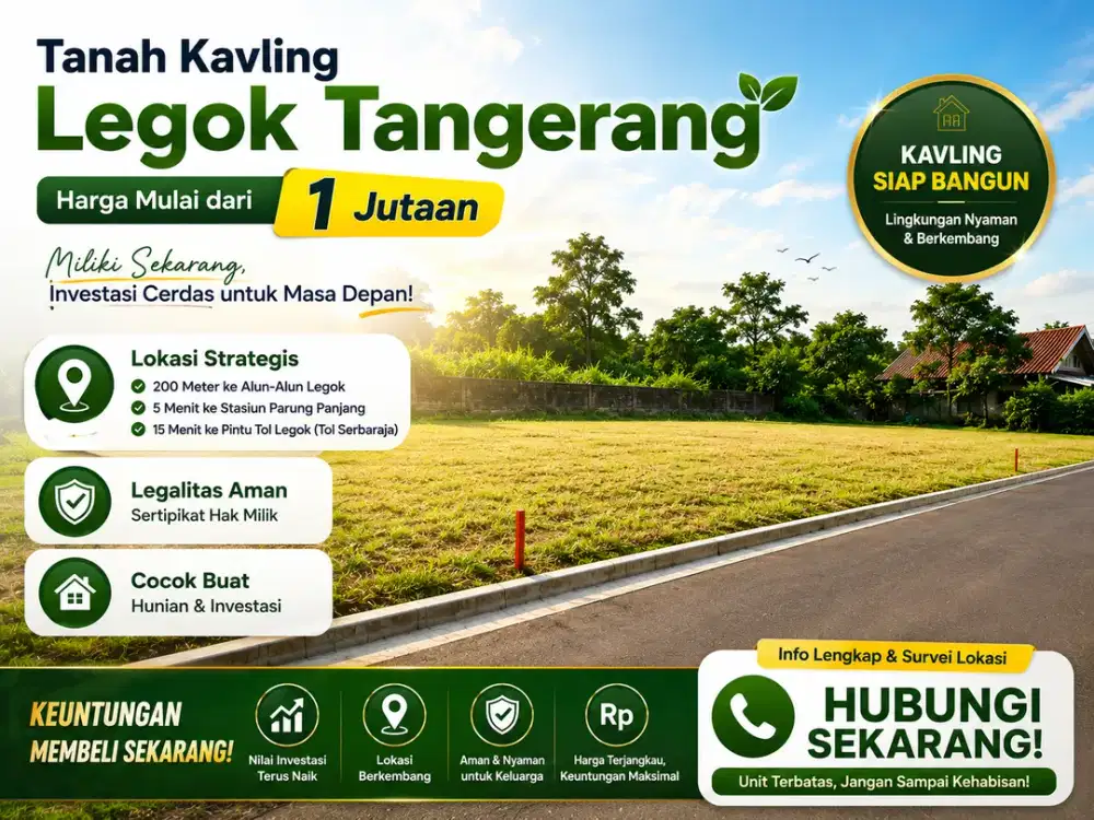 Kavling Murah 1 Jt-an, Hanya 15 Menit ke Pintu Tol Legok, SHM Terjamin