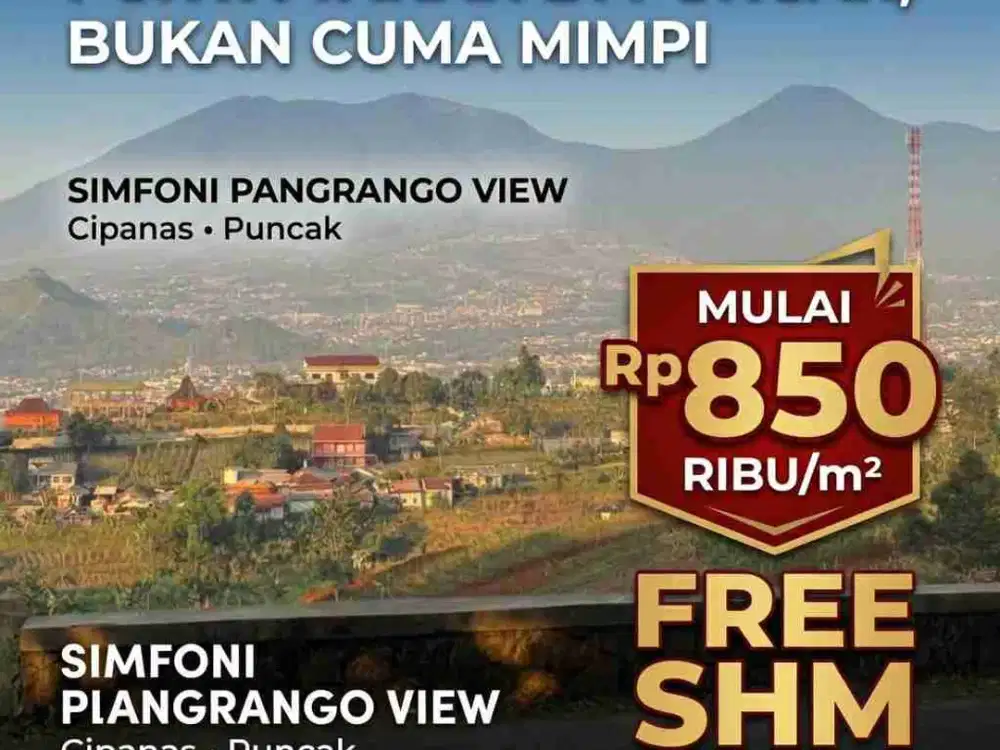 JUAL TANAH SHM MURAH CIPANAS VIEW GUNUNG PANGRANGO