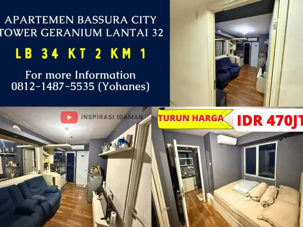 Apartemen Bassura City Tower Geranium Lantai 32