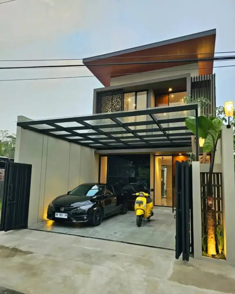 Canopy Kaca Tempered Modern untuk Rumah & Ruko