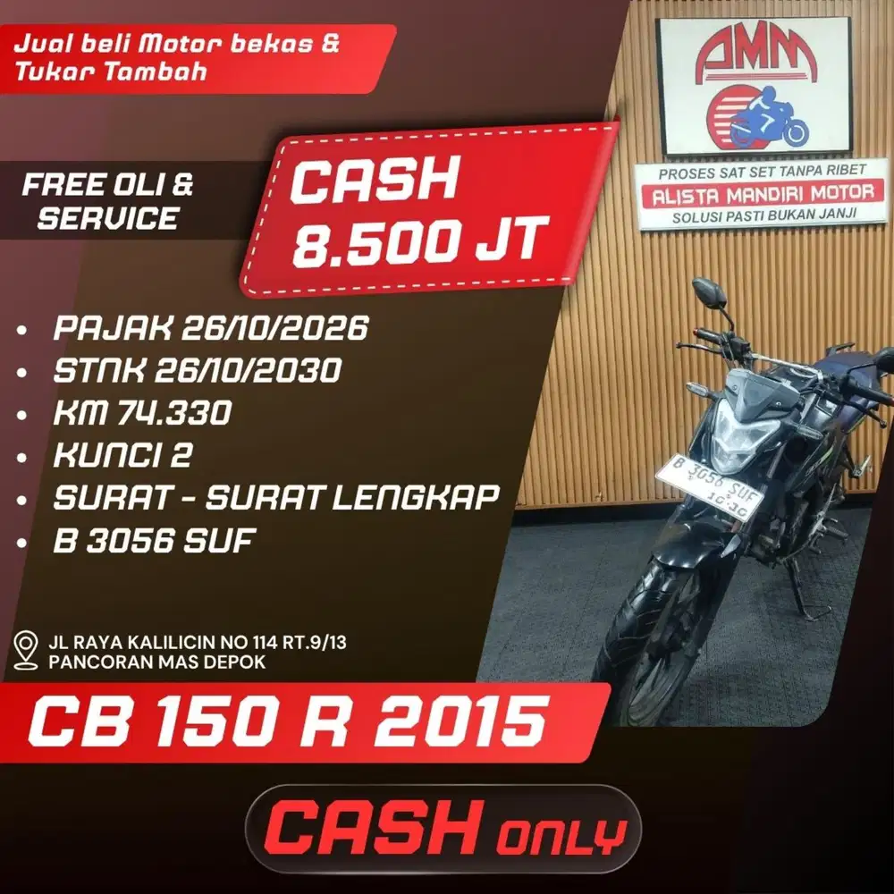 CB 150 R 2015 PAJAK HIDUP KUNCI 2 CASH ONLY ALISTA