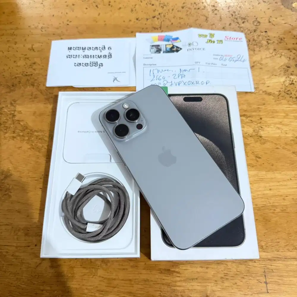iPhone 15 Pro Max 256GB Natural Resmi Bea Cukai Kotak Original ZP/A