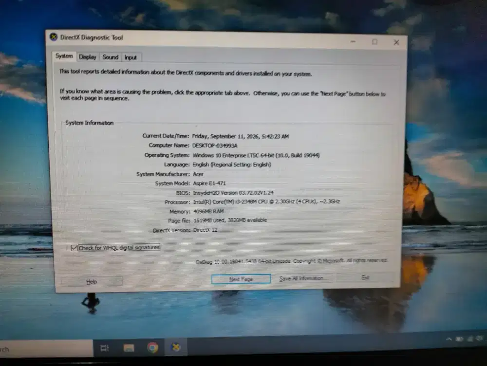 Laptop acer bekas