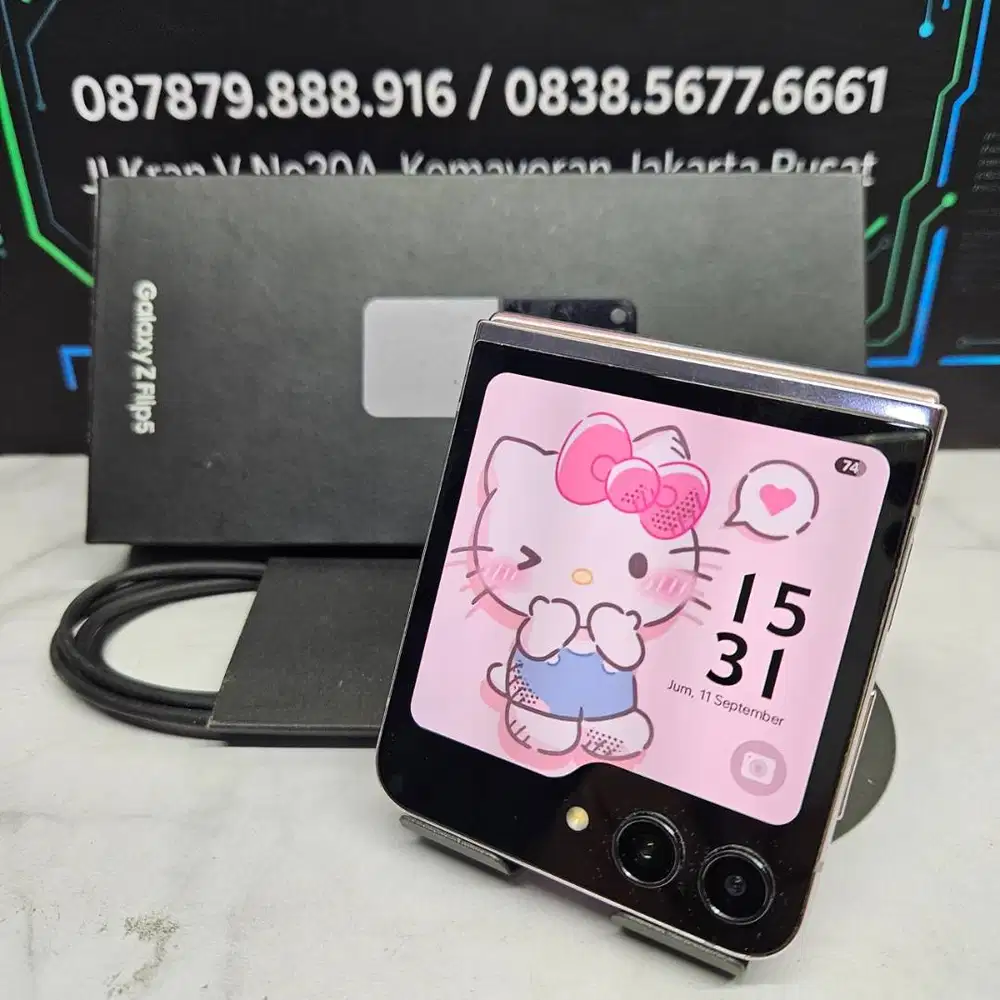 Samsung Galaxy Z Flip 5 Lavender 256GB Mulus Fullset Resmi No minus