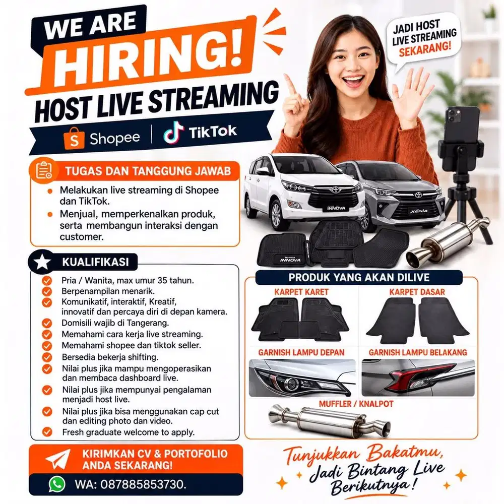 Lowongan Kerja Host Live Streaming