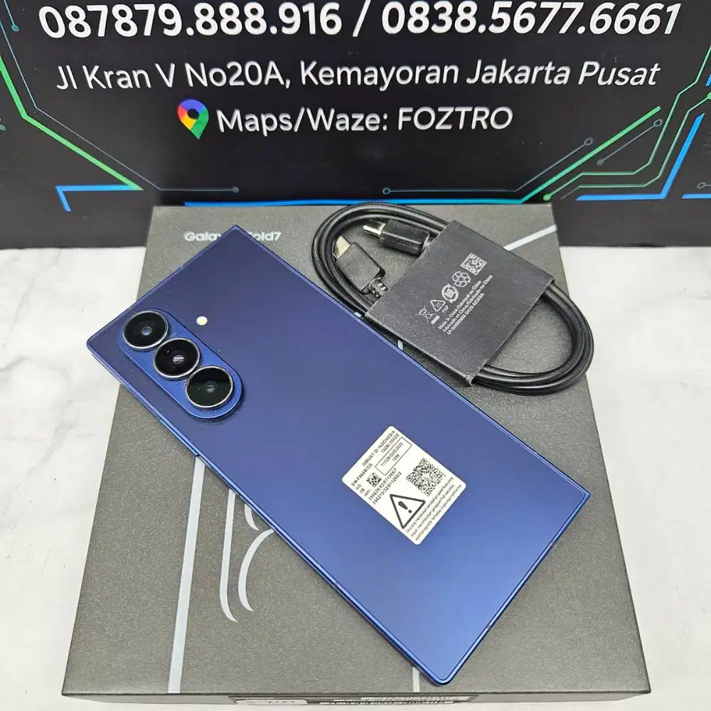 LIKE NEW! Samsung Z Fold 7 256GB Navy Fullset SEIN Resmi No Minus