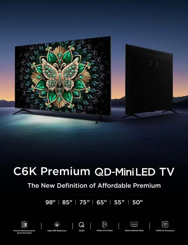 [LIKE NEW] TCL 55 C6K Premium QD -MiniLED 4K - pemakaian 2 bulan