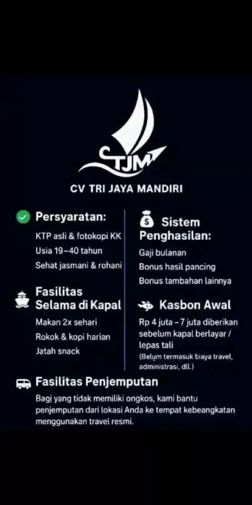 yg niat kerja dan mau belajar