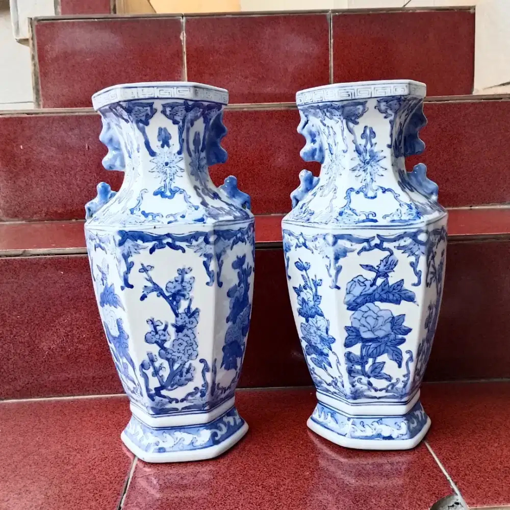 Guci Keramik Vas Bunga 2 PCS