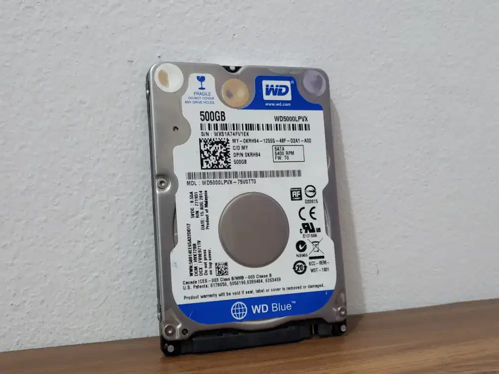 HDD SLIM 2.5 WD BLUE 500GB 100/100