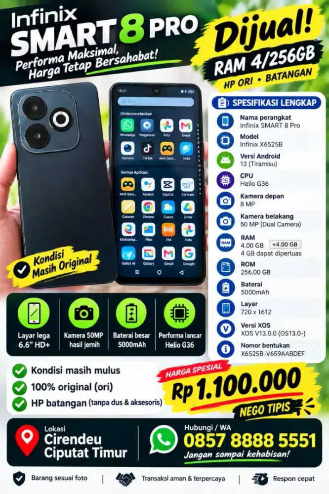 Infinix smart 8 pro ram 4/256
