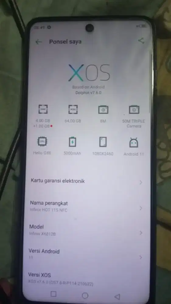 Infinix note11s NFC ram 4/64