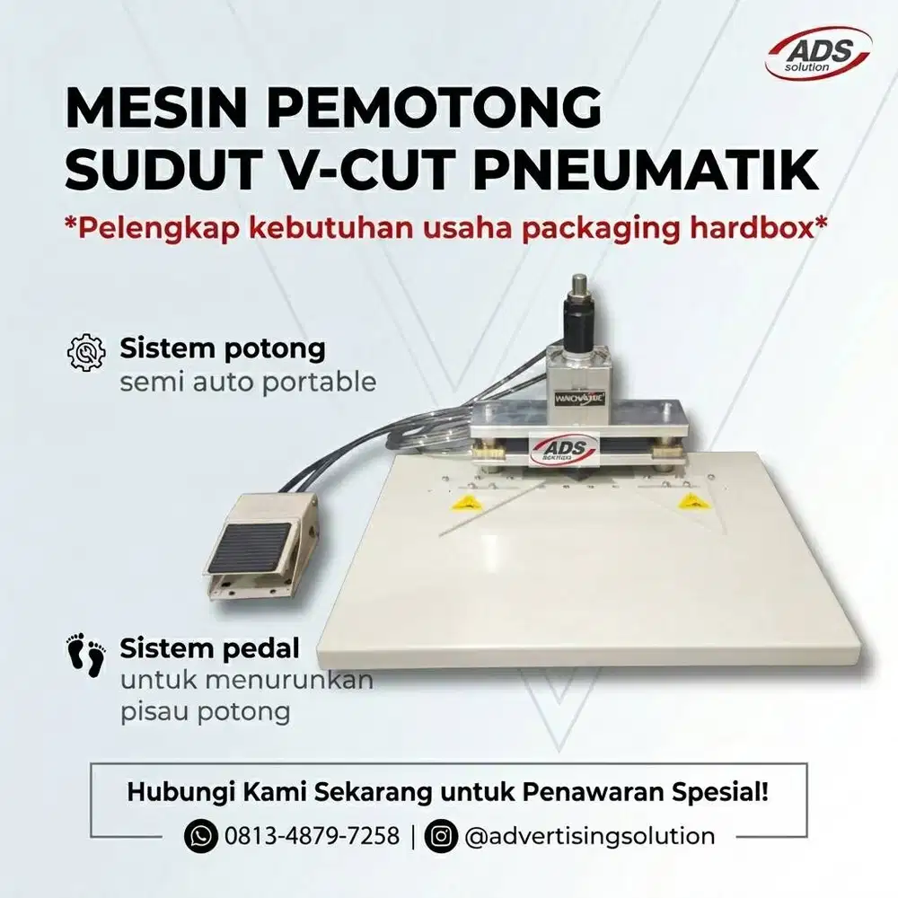 MESIN PEMOTONG SUDUT V CUT DENGAN SISTEM PNEUMATIK