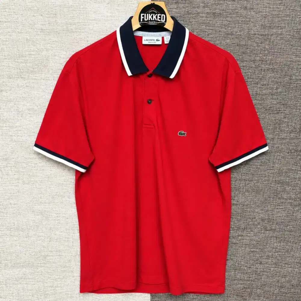 Kaos polo shirt Lacoste Twin Tiped Size L