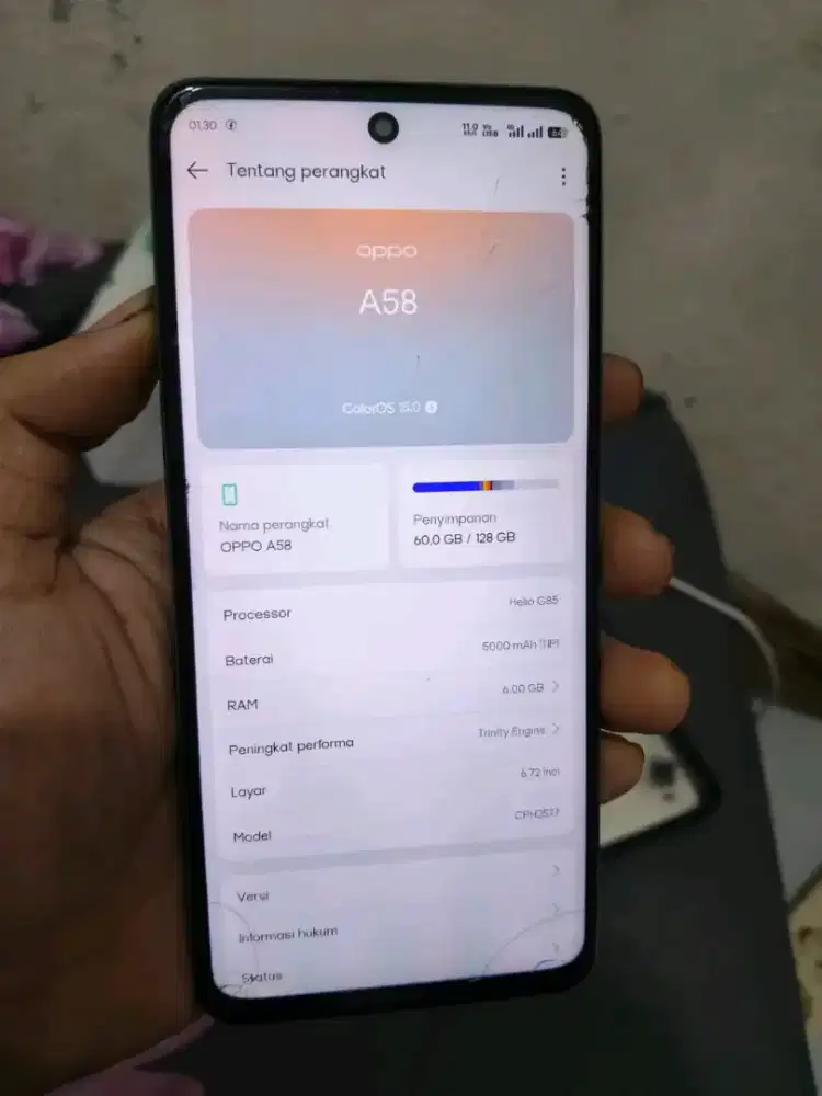 Oppo a58 ni minus sehat hanya kotor bagian belakang aja