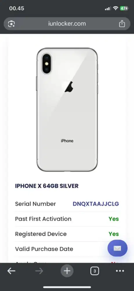 Di jual iPhone x 64gb alloperator