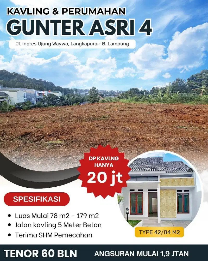 KAVLING & CLUSTER PURNAWIRAWAN GUNUNG TERANG LANGKAPURA