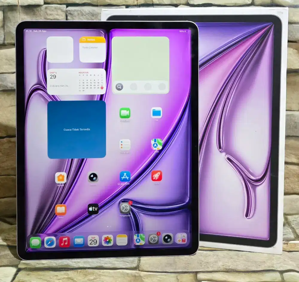 Ipad Air 13in M2 128Gb Ex Ibox Purple BH 98% Fullset Segel Normal