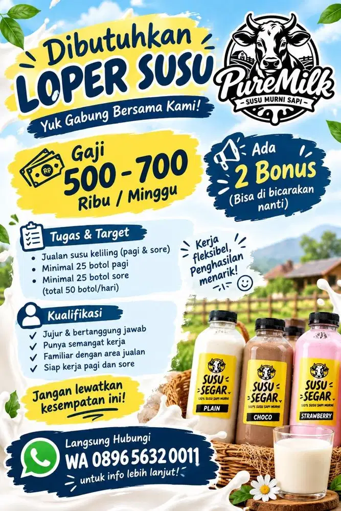 Lowongan kerja loper susu