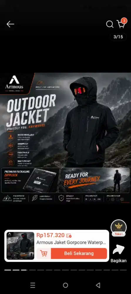 Armous Jaket Gorpcore